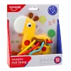 LEAN TOYS Sensoriskā rotaļlieta Žirafe ar vilkšanas aukliņām Dzeltena