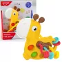 LEAN TOYS Sensoriskā rotaļlieta Žirafe ar vilkšanas aukliņām Dzeltena