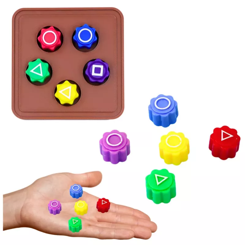 LEAN TOYS 4 tradicionālo korejiešu spēļu komplekts Squid Game: kauliņi, griežamā virsma