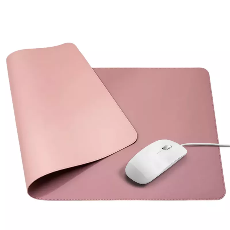 LEAN Tastatūras un peles paliktnis galdam Divpusējs Eko-āda Rozā 80x40 cm