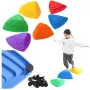 LEAN TOYS Sensoriskais izglītojošais celiņš - Krāsaini līdzsvara akmeņi, 6 gab.