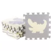 LEAN TOYS Soft Puzzle Educational Mat Animals EVA Foam Beige Gray 9 pcs