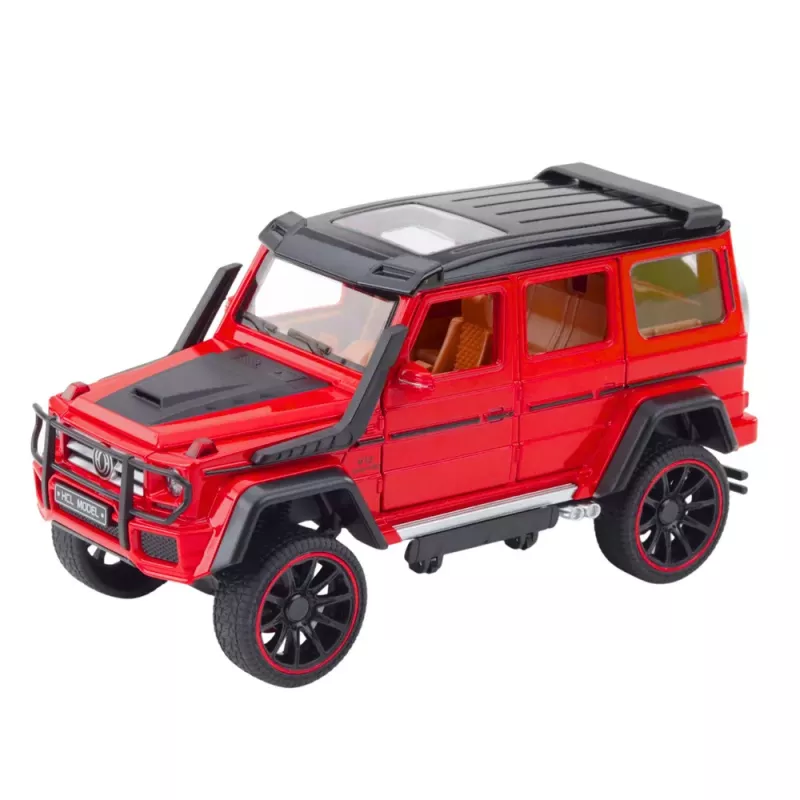 LEAN TOYS Bezceļu Auto Metāla Atpakaļgaitas Piedziņa Ar Atveramām Durvīm Sarkans 1:22