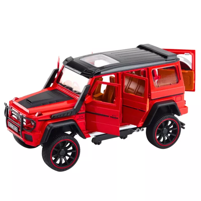 LEAN TOYS Bezceļu Auto Metāla Atpakaļgaitas Piedziņa Ar Atveramām Durvīm Sarkans 1:22