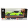 LEAN TOYS Sports Car With Pull-Back Drive Lights Sounds Green 1:22