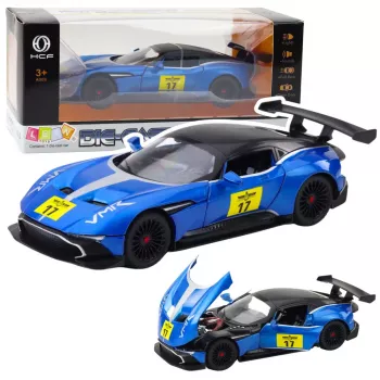 LEAN TOYS Metāla sporta auto ar gaismām un skaņām, zils, 1:22