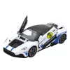 LEAN TOYS Metāla sporta auto ar gaismām un skaņām, balts, 1:22