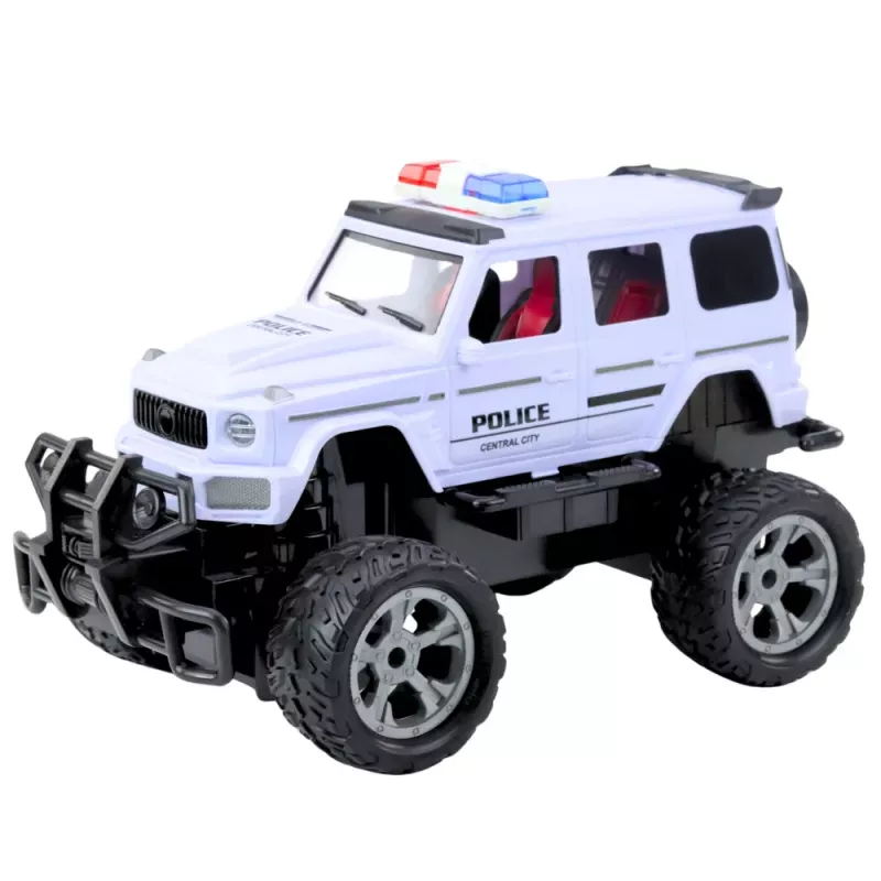 LEAN TOYS RC Policijas Apvidus Auto Balts 1:12