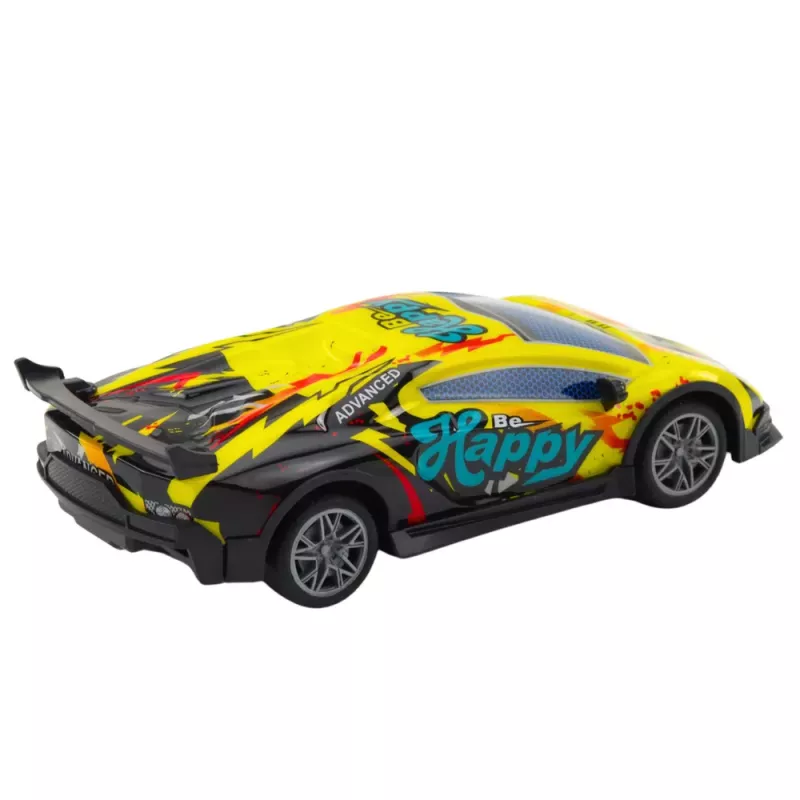 LEAN TOYS RC Remote Control Sports Car LED Lights Yellow 1:22