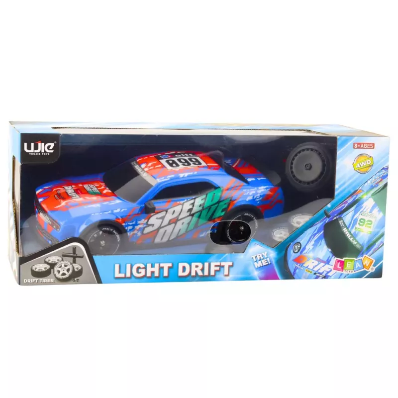 LEAN TOYS RC Sporta auto ar apgaismotu drifta virsbūvi, zils