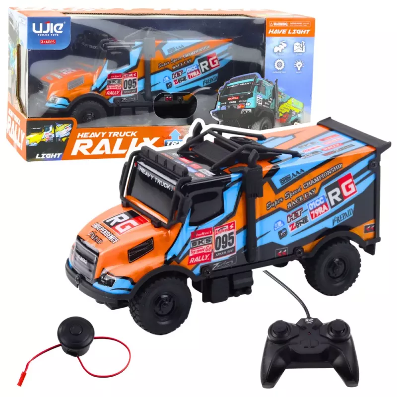LEAN TOYS RC Truck Remote Controlled Car with Illuminated Body Orange