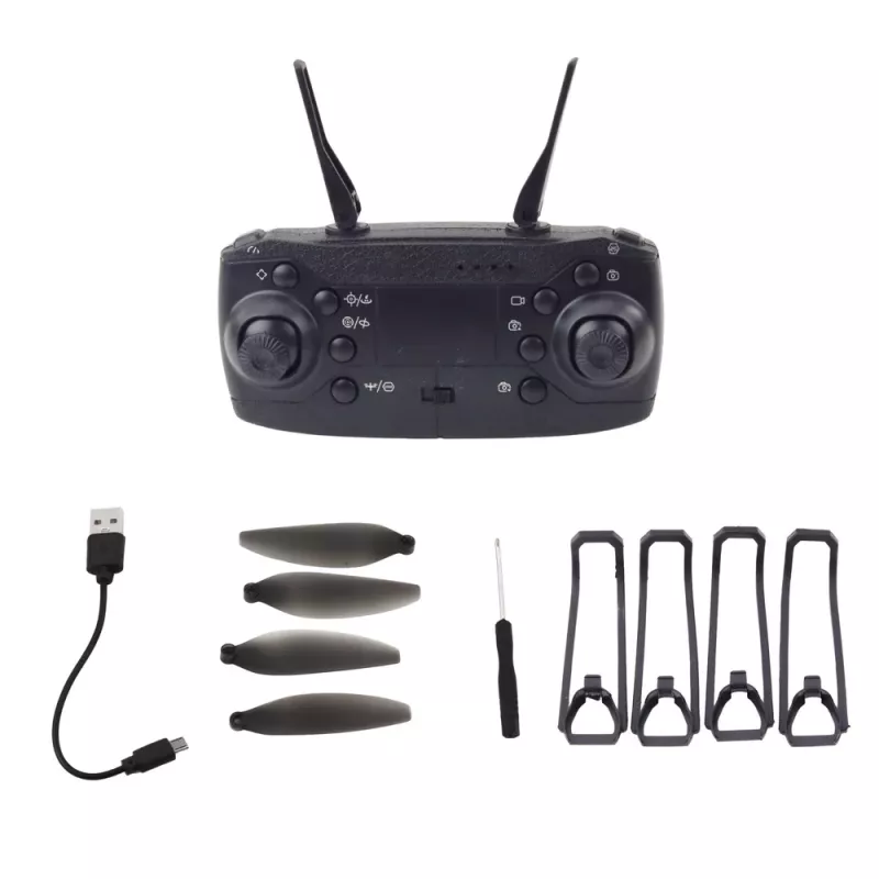 LEAN TOYS Drone Y329 HD Camera WiFi FPV Quadcopter ar LED gaismām, lietotnes vadība, melns ogleklis