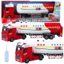 LEAN TOYS Tanker Truck Pumping Water Lights Sounds White and Red