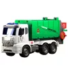 LEAN TOYS Lielā atkritumu mašīna ar pacelšanas funkciju, 2 konteineri, gaismas, skaņas, zaļa, 1:10