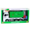 LEAN TOYS Lielā atkritumu mašīna ar pacelšanas funkciju, 2 konteineri, gaismas, skaņas, zaļa, 1:10