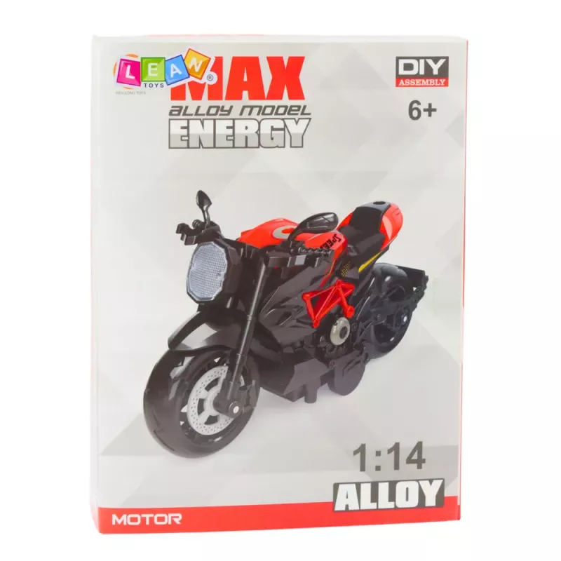 LEAN TOYS Motorcycle To Assemble Screw Metal 1:14 DIY Orange
