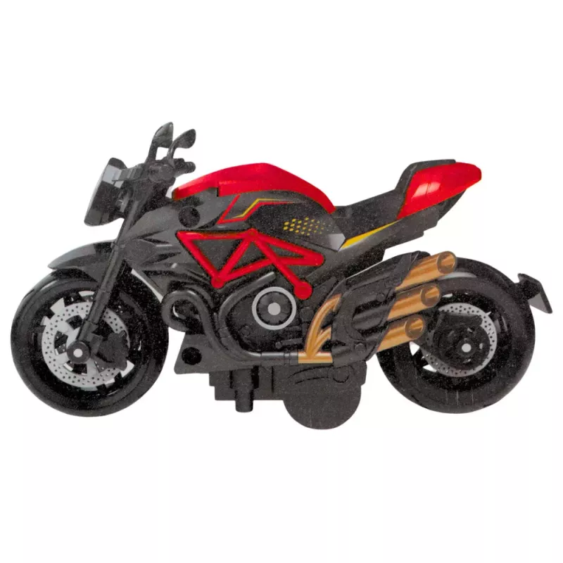 LEAN TOYS Motocikls, ko salikt ar skrūvēm, metāla 1:14 DIY, melns un sarkans