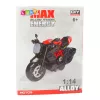 LEAN TOYS Motocikls, ko salikt ar skrūvēm, metāla 1:14 DIY, melns un sarkans