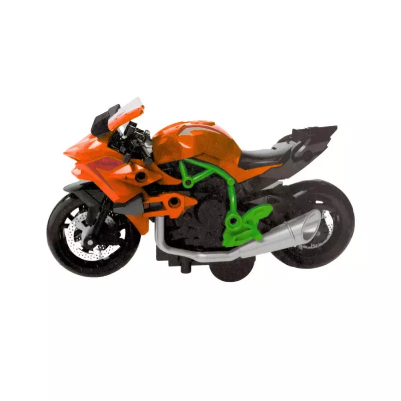 LEAN TOYS Motorcycle to Assemble Screw Metal 1:14 DIY Orange-Green