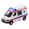 LEAN TOYS Ātrā palīdzība Metāla Pull Back Motorizēta Gaismas Skaņas Balta 1:32