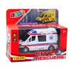 LEAN TOYS Ātrā palīdzība Metāla Pull Back Motorizēta Gaismas Skaņas Balta 1:32