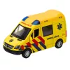 LEAN TOYS Ambulance Metal Pull Back Motorized Lights Sounds Yellow 1:32