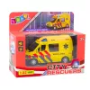 LEAN TOYS Ambulance Metal Pull Back Motorized Lights Sounds Yellow 1:32