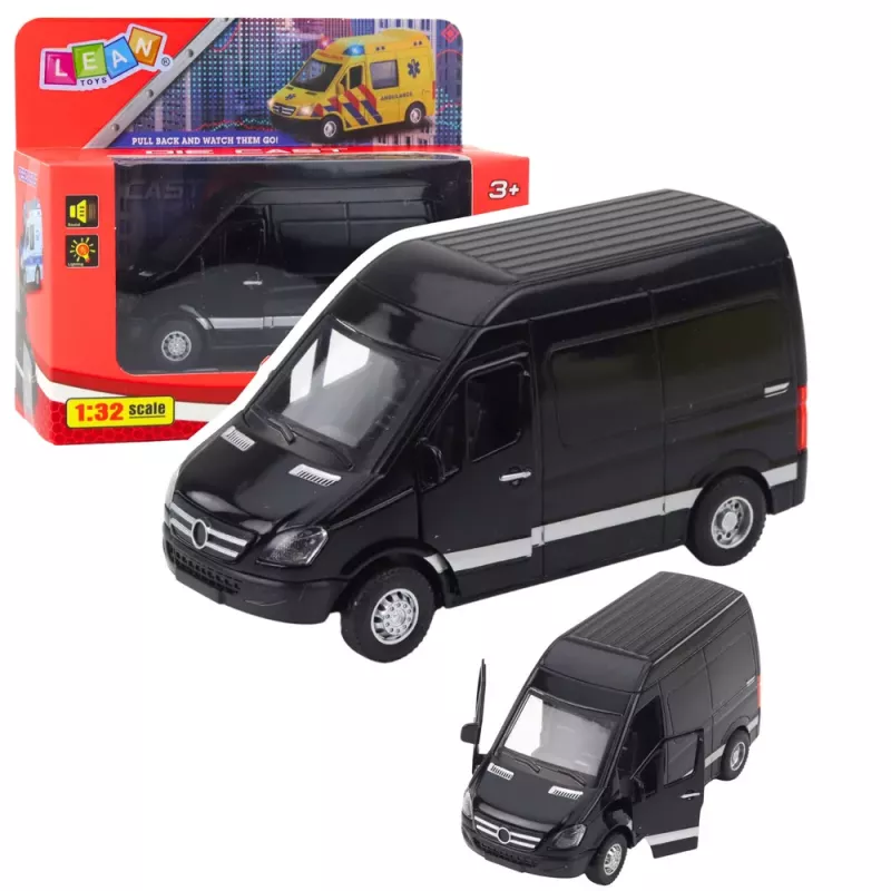 LEAN TOYS Metal Sounds Delivery Truck Black