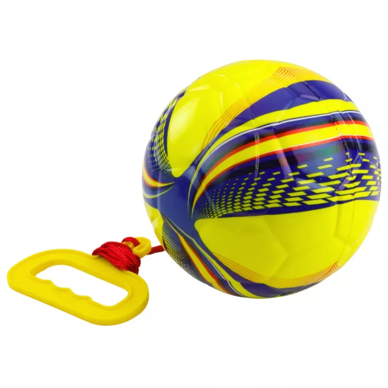 LEAN TOYS Putu bumba uz auklas ar vilkšanas rokturi Dzeltena 14cm