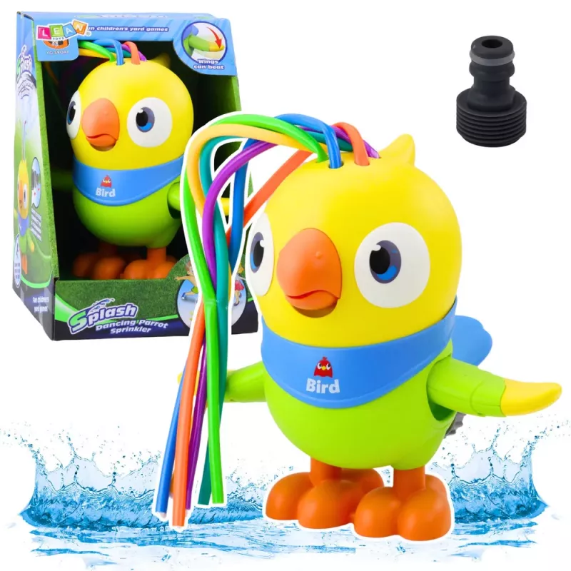 LEAN TOYS Ūdens rotaļlieta strūklaka Papagailis Kustīgie elementi Dzeltena