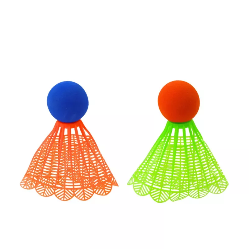 LEAN TOYS Badminton Racket Set: 2 Rackets, 2 Large Feather Shuttlecocks and 1 Ball