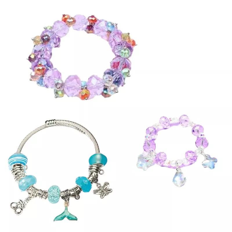 LEAN TOYS Beauty Set Jewelry Bracelet Beads Hairpin Mermaid Tail 48pcs