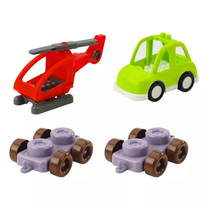 LEAN TOYS Izglītojoši konstruktīvie bloki mugursomā Dinozauri Cipari Burti 49 gab.