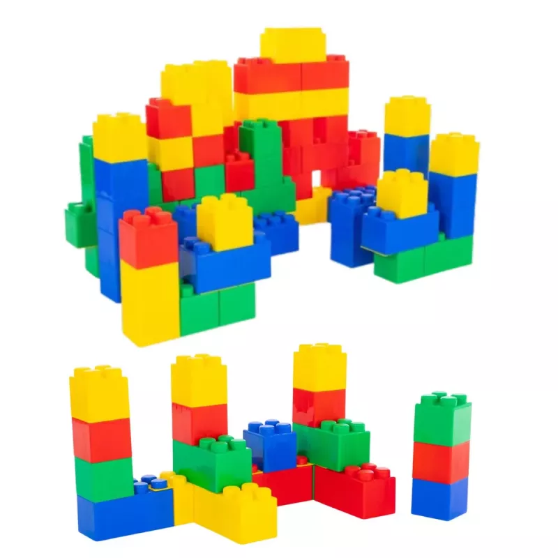 LEAN TOYS Lielo konstrukcijas bloku komplekts maisā, krāsains, 28.5x9x9 cm, 20 gab.