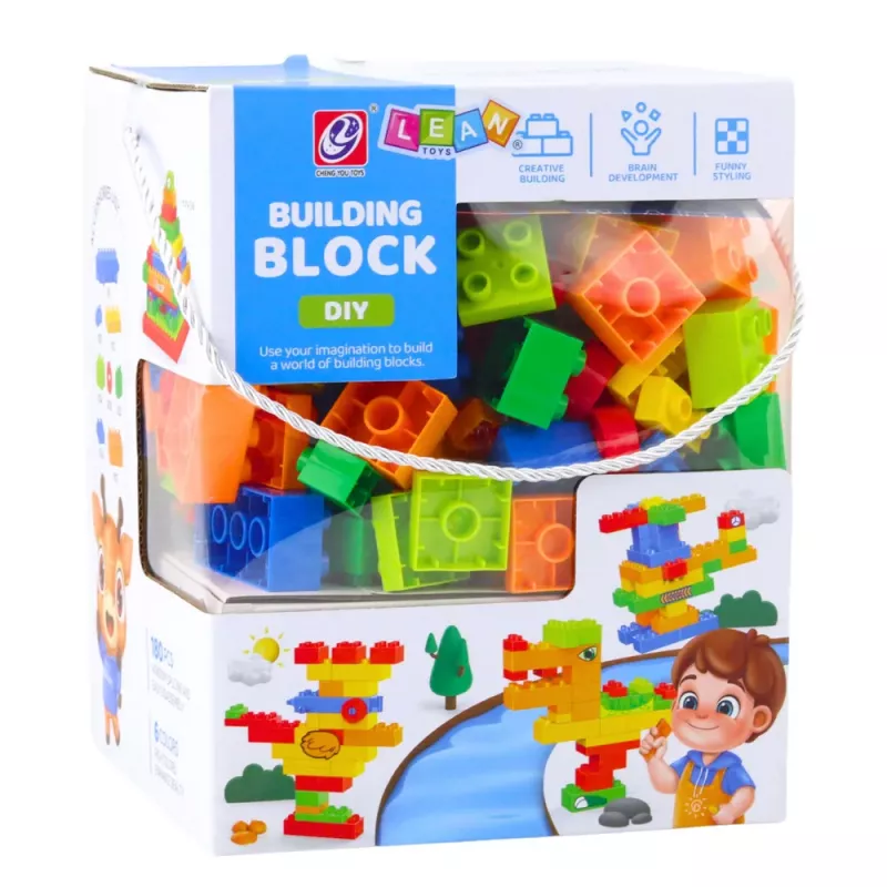 LEAN TOYS 3D krāsainu konstrukcijas bloku komplekts 180 gab.