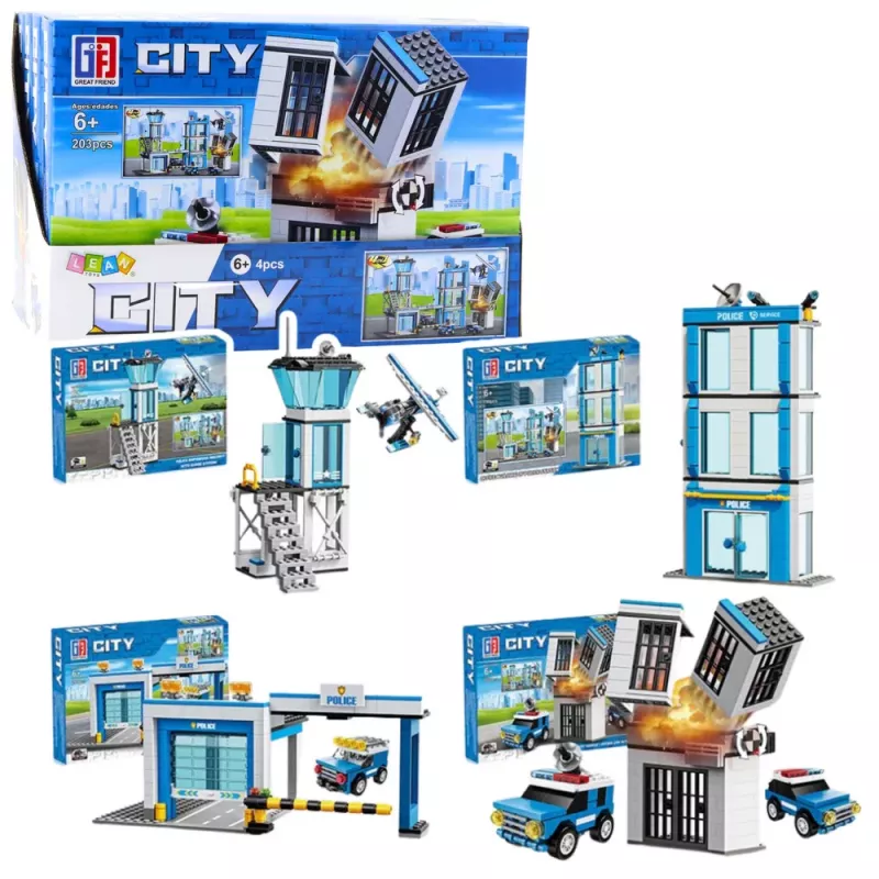 LEAN TOYS Construction Blocks Police Station Buildings 190-213 pcs