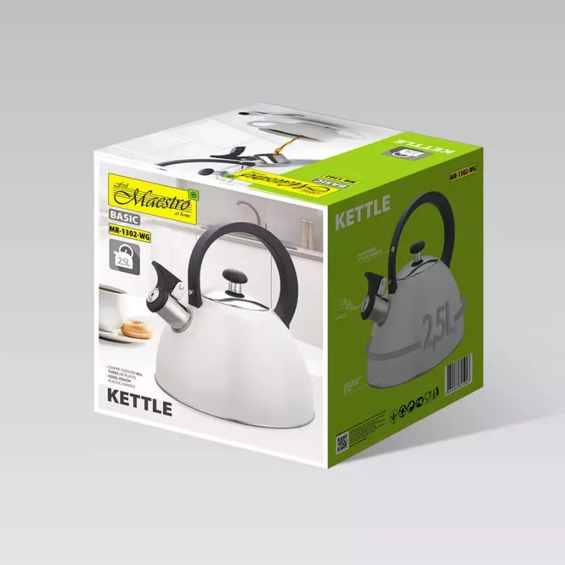 MEO Maestro Ne-elektriskā tējkanna 2.5L MR-1302-WG Nerūsējošais tērauds