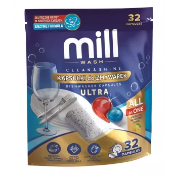 MD2 MILL Trauku mazgājamās mašīnas tabletes Clean & Shine Ultra 32 tabletes 3-in-1