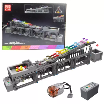 LEAN TOYS Konstrukciju bloki Bumbiņu trase ar elektromotoru 1038 gab.
