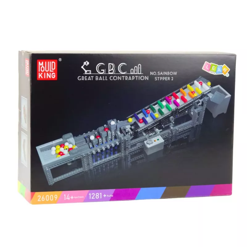 LEAN TOYS Būvbloķu komplekts Bumbiņu trase ar elektromotoru 1281 gab.