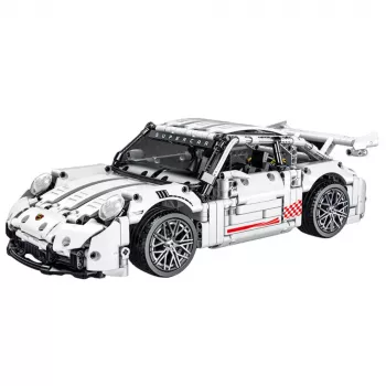 LEAN TOYS Būvbloķēšanas komplekts GT sacīkšu auto balts 1:14 1268 gab.