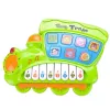 LEAN TOYS Izglītojošas elektriskās klavieres mazuļiem Lokomotīve Zaļa
