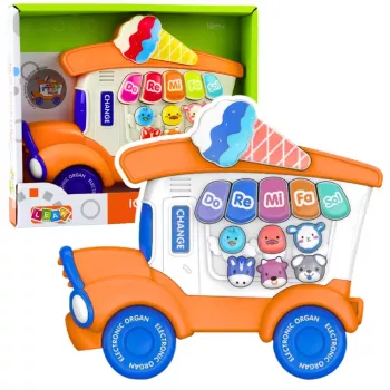 LEAN TOYS Elektriskās klavieres izglītojošas mazuļiem Saldējuma salons Oranžs