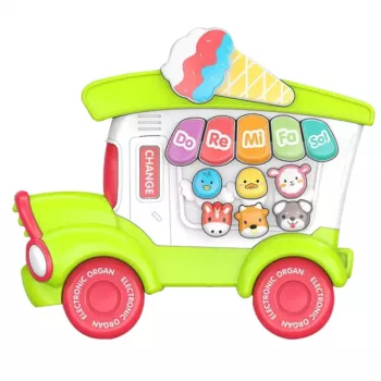 LEAN TOYS Izglītojošas elektriskās klavieres mazuļiem Saldējuma salons Zaļš