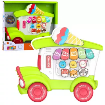 LEAN TOYS Izglītojošas elektriskās klavieres mazuļiem Saldējuma salons Zaļš