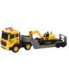 LEAN TOYS Eglīšu auto ar kāpurķēžu ekskavatoru, rotējošs 360°, dzeltens, 1:16