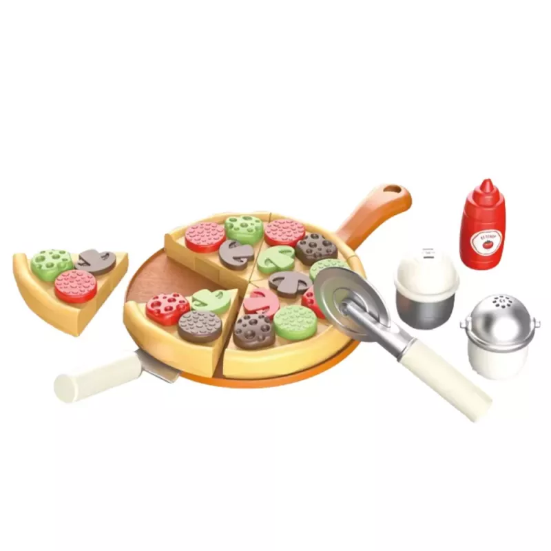 LEAN TOYS Pizza Waffle Set ar Papildpiederumiem Virtuves Aksesuāri Bērniem