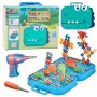 LEAN TOYS DIY Skrūvgriežu komplekts Koferis Puzle Dinozauri Bloki Skrūvgriezis 228 gab.