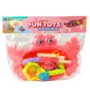 LEAN TOYS Makšķerēšanas komplekts: Krabju galds, 10 zivis, makšķere, sietiņš, rozā