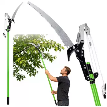 LEAN Teleskopiskās zaru šķēres un zāģis 2-in-1 uz kāta 125-240 cm